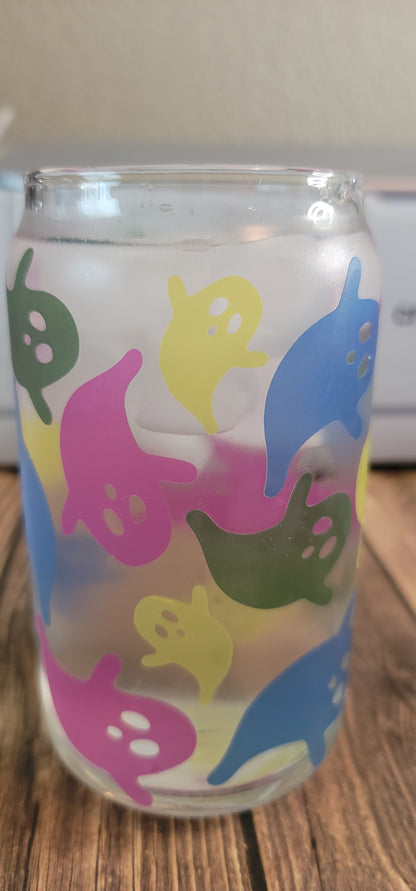 16 ounce Libbey Glass Can - Ghosts (color changing)